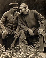 Soviet leader Joseph Stalin and author Maxim Gorky, Moscow, USSR