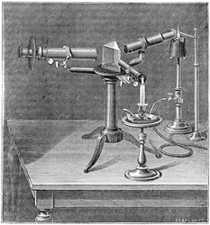 Spectroscopic apparatus used by Robert Wilhelm Bunsen and Gustav Robert Kirchhoff, c. 1895