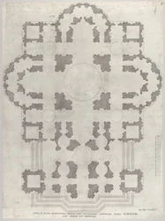 Speculum Romanae Magnificentiae: Plan of St. Peters, 1549