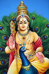 Karthikeya, Also Known as Murugan, Skanda, and Subramanya, Sri Mariamman Hindu Temple, Singapore