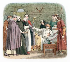 St Anselm Reluctantly Accepting the Archbishopric of Canterbury, 1093, 1864