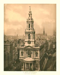 St Mary-le-Strand, View from the West, mid-late 19th century
