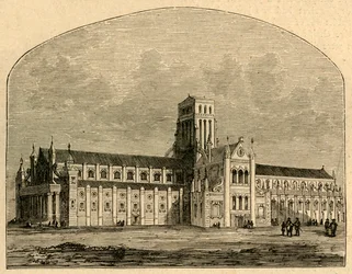 St. Pauls after the Fall of the Spire, from a view by Hollar
