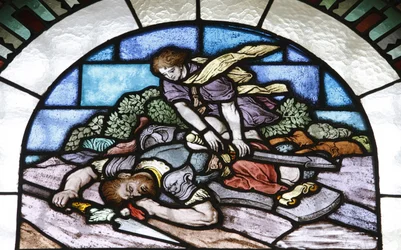 Stained Glass: David and Goliath, Budapest, Hungary