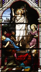 Stained glass: The Resurrection of Christ, Levallois-Perret, France