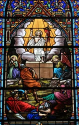 Stained glass window: The Resurrection of Christ, Douarnenez, France