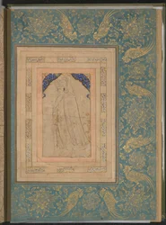 Standing Youth in a Cape, Folio from the Bellini Album