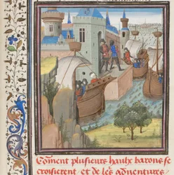 Start to the Fourth Crusade. Miniature from the Historia by William of Tyre
