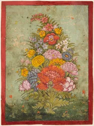 Still Life: Bouquet of Flowers Emerging from the Grass