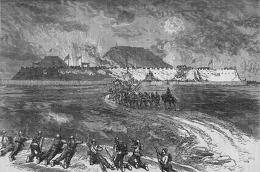 Storming the Takoo Forts, c1880