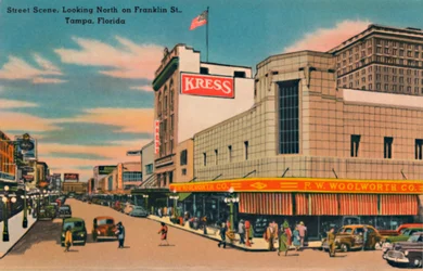 Street Scene, Looking North on Franklin St., Tampa, Florida, c1940s