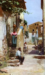 Street Scene, Taormina, Sicily, Italy, c1923