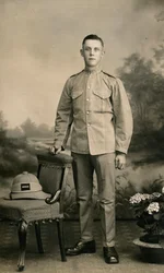 Studio portrait of a soldier of C Company, 2nd Battalion the Kings Regiment, Iraq