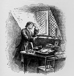 Studying the formation of clouds from his attic