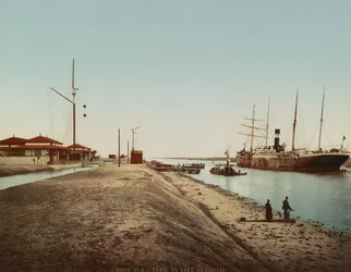 Suez Canal at El Qantara, c.1900