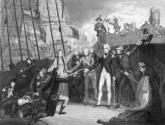 Surrender of the Spanish Ship San Josef after the Battle of Cape St Vincent