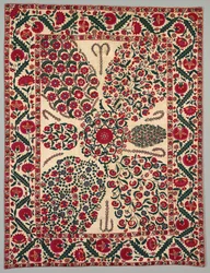 Suzani with Floral Sprays, 1800-1850