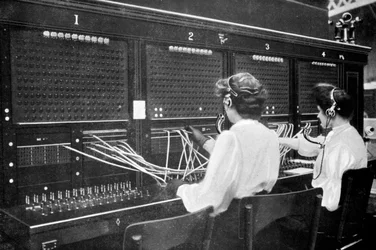 Switchboard operators at work