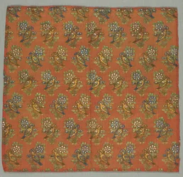 Taffeta Fragment with Gul-u-Bulbul Rose and Nightingale Pattern