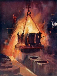 Tapping a Steel Furnace