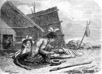 Tattooing a Maori Chief, c1880