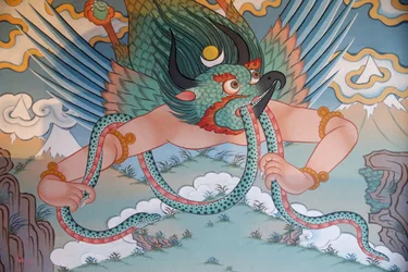 Temple of the Thousand Buddhas Dashang Kagyu Ling Congregation Painting Garuda, La Boulaye, France