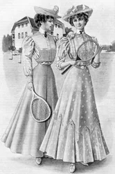 Tennis gowns, girls attire for August