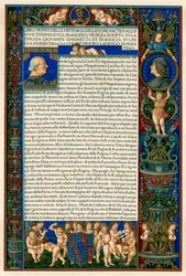 Text Page with Portraits of Francesco Sforza