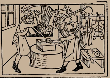 The Art of Blacksmithing (From Speculum Vitae Humanae by Rodericus Zamorensis, 1479)