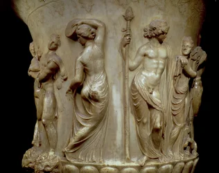The Borghese Crater or Vase, (detail) depicting Dionysus and his Maenads, Greek, Neo-Attic