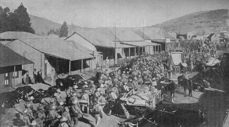 The British Army Marching Through the Streets of Pretoria