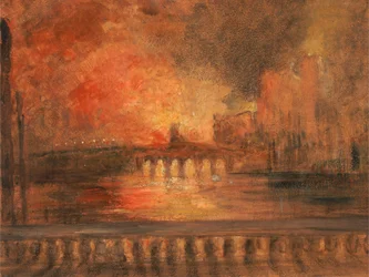 The Burning of the Houses of Parliament, Fire at the House of Commons, ca. 1834