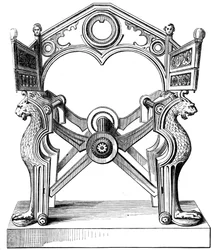 The Chair of Dagobert, 7th Century, 1849