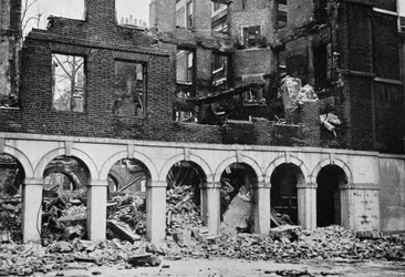 The Cloisters in the Temple After Having Been Wrecked by Fire, 1941