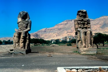 The Colossi of Memnon, near the Valley of the Kings, Egypt