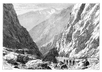 The Darial Defile on the Russia-Georgia border, 1895