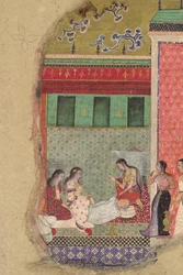 The Death of King Dasharatha, the Father of Rama, Folio from a Ramayana