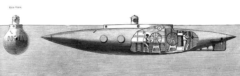 The Displacement Sinking and Rising Submarine Boat Nautilus, 1887