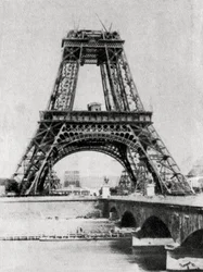 The Eiffel Tower under construction, Paris