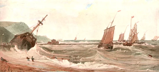 The Entrance to Boulogne Harbour, c1900