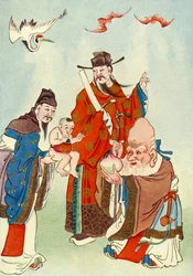 The Gods of Happiness, Office, and Longevity, 1922