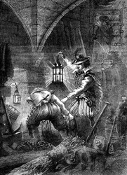 The Gunpowder Plot conspirators at work