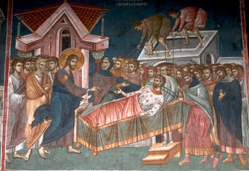 The Healing of the Paralytic at Capernaum, ca 1350