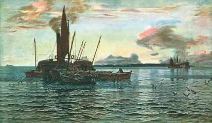 The Herring Market at Sea on Loch Fyne, Argyll, 1884