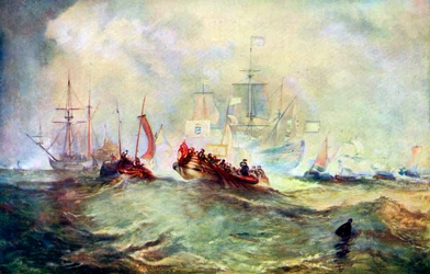 The Landing of William of Orange at Torbay, 1688, c1920