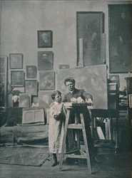 The Late Eugene Carriere in His Studio