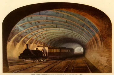 The Metropolitan Railway near Paddington, 1863