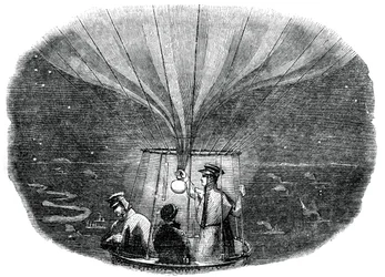 The Nassau Balloon Passing Over Liege at Night