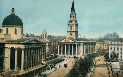 The National Gallery and St Martin in the Fields, Trafalgar Square, London, c1910