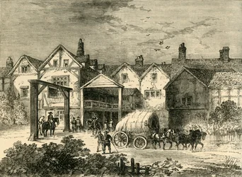The Old Tabard Inn, in the Seventeenth Century, c1878